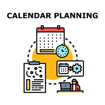 Calendar planning concept for time management and business strategy Stock Illustration