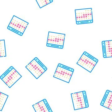 Calendar planning vector seamless pattern Stock Illustration