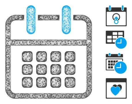 Calendar Poster Web Vector Mesh Illustration Stock Illustration