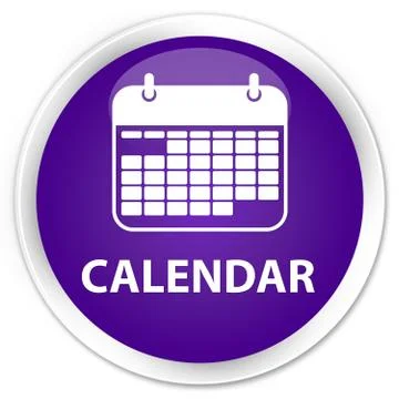 Calendar premium purple round button Stock Illustration