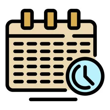Calendar program icon color outline vector 스톡 일러스트