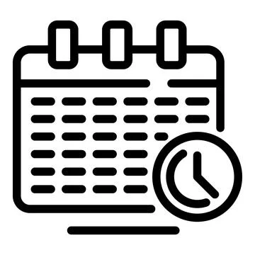 Calendar program icon, outline style Stock Illustration