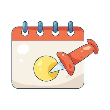 Calendar with push pin Stock Illustration
