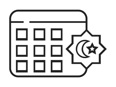 Calendar Ramadan icon vector. Ramadan Kareem, Eid al-Adha Islam signs. Prayer Stock-Illustration