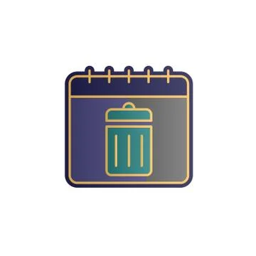 Calendar, recycling color gradient vector icon Stock Illustration