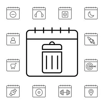 Calendar, recycling flat vector icon in calendar pack Stock Illustration