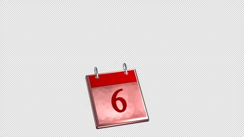 Calendar Red with Alpha Channel Stock Footage 248274292