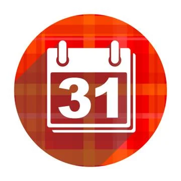 Calendar red flat icon isolated. 库存插图