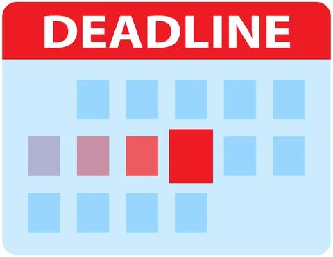 Calendar with red marked dates. Scheduling, planning time, timetable to deal Stock Illustration