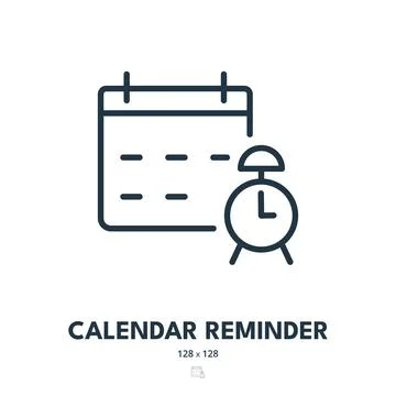 Calendar Reminder Icon. Date, Notification, Alarm. Editable Stroke. Simple .. Stock Illustration