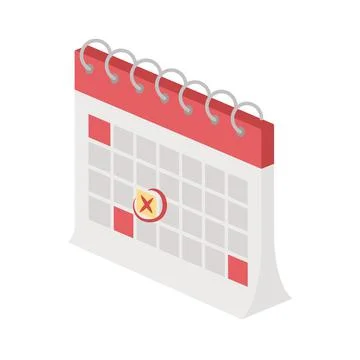 Calendar reminder isometric Stock Illustration