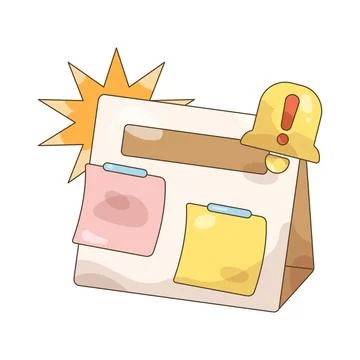Calendar reminder with sticky notes Stock Illustration