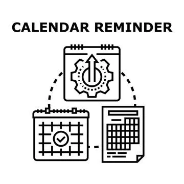 Calendar reminder system planning task scheduling process Stock Illustration