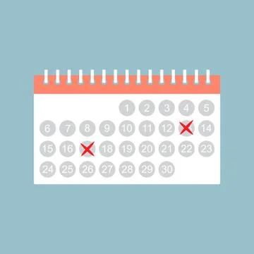 Calendar with reminder vector illustration, flat design Illustrazione stock