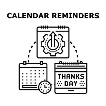 Calendar reminders concept organizing important event schedule Stock Illustration