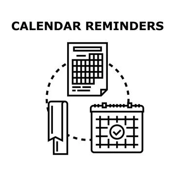 Calendar reminders concept with planning elements Stock-Illustration