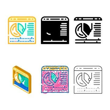 Calendar with report on work done color edition icon vector Stock Illustration