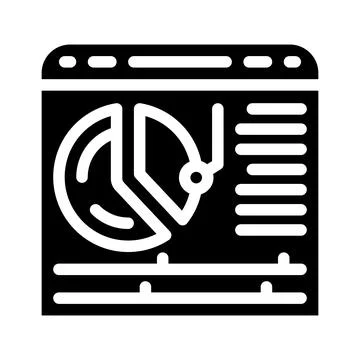 Calendar with report on work done glyph icon vector illustration 스톡 일러스트