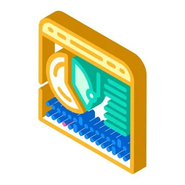 Calendar with report on work done isometric icon vector illustration 스톡 일러스트