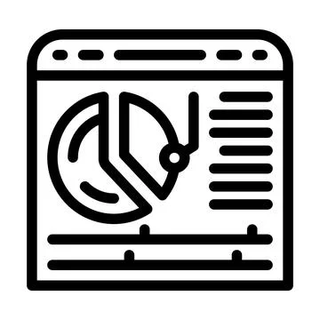 Calendar with report on work done line icon vector illustration Stock Illustration