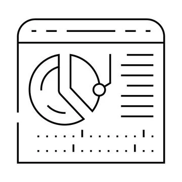 Calendar with report on work done line icon vector illustration イラスト素材