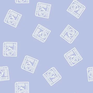 Calendar with report on work done line vector seamless pattern Stock Illustration