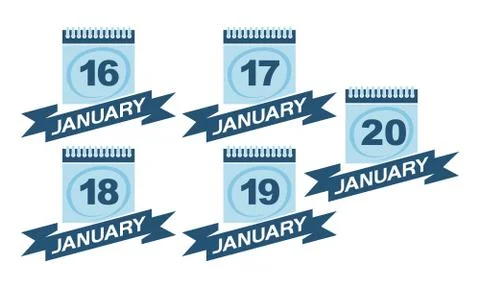 Calendar with Ribbon Set Stock-Illustration