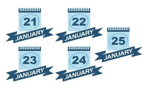Calendar with Ribbon Set Illustrazione stock