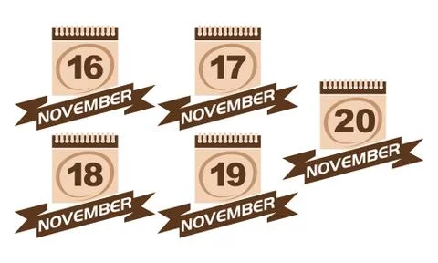 Calendar with Ribbon Set Illustrazione stock