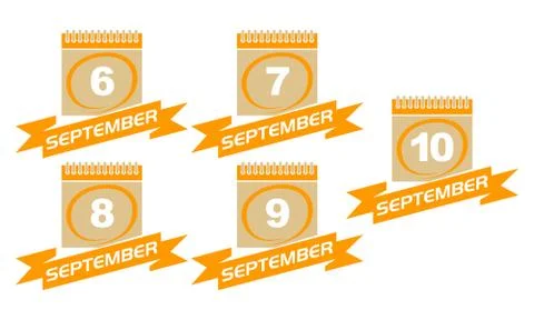Calendar with Ribbon Set Stock Illustration