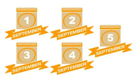 Calendar with Ribbon Set Illustrazione stock