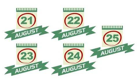 Calendar with Ribbon Set Stock Illustration