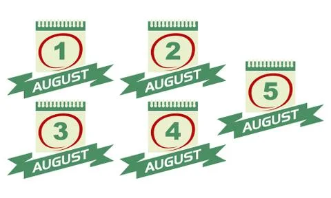 Calendar with Ribbon Set Stock Illustration