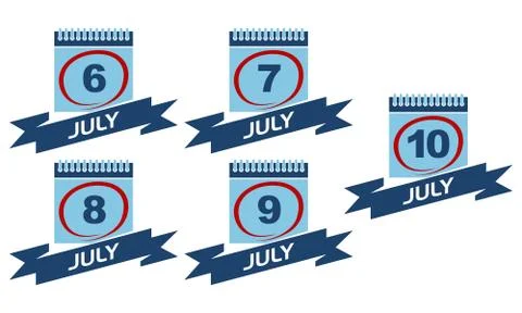 Calendar with Ribbon Set Stock Illustration