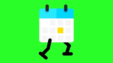 Calendar running fast with legs Stock Footage 315040345
