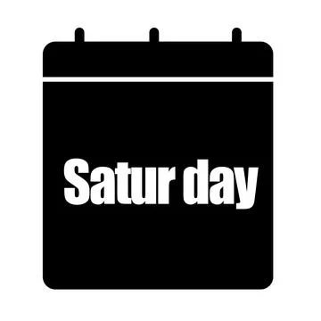 Calendar with Saturday text on a withe background. Stock Illustration