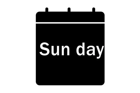 Calendar with Saturday text on a withe background. Stock Illustration