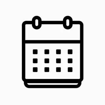 Calendar, Schedule, date icon vector isolated on white background Stock Illustration