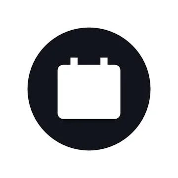Calendar Schedule Icon Black Circle Button Business Finance Symbol Vector Stock Illustration