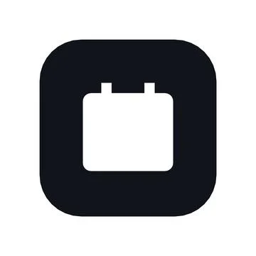 Calendar Schedule Icon Black Rounded Square Button Business Finance Symbol Stock Illustration