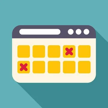 Calendar schedule planning webpage flat design icon Stock Illustration