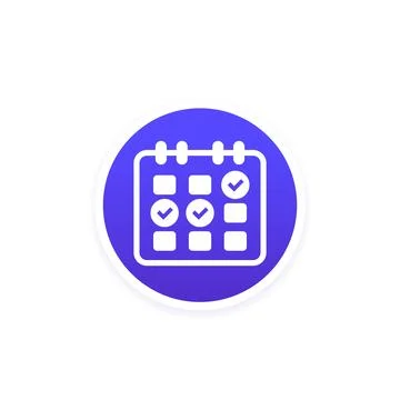 Calendar, schedule vector icon with check marks Stock-Illustration