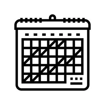 Calendar scheduled breaks mindful tech line icon vector illustration Stock Illustration