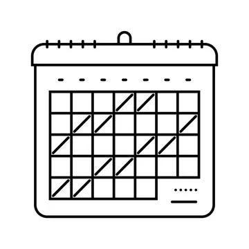 Calendar scheduled breaks mindful tech line icon vector illustration Illustrazione stock