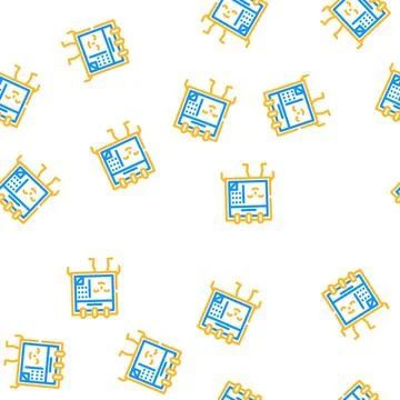 Calendar school character vector seamless pattern Stock Illustration