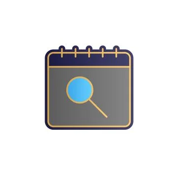 Calendar, search color gradient vector icon Ilustração Stock