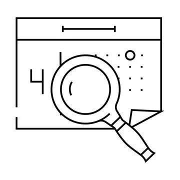 Calendar search magnifying glass line icon vector illustration Stock Illustration