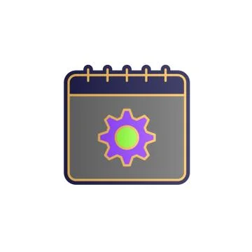 Calendar, setting color gradient vector icon Stock Illustration