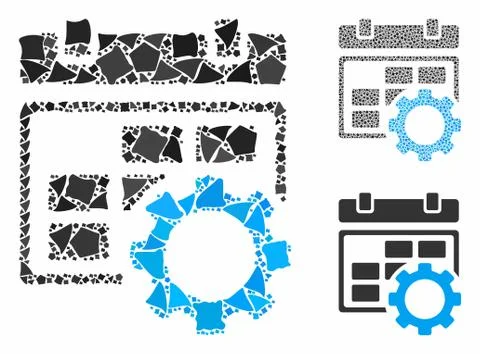 Calendar settings gear Composition Icon of Unequal Elements イラスト素材