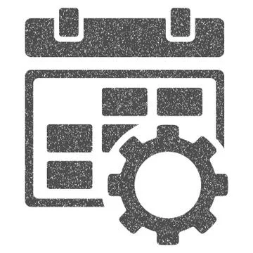 Calendar Settings Grainy Texture Icon Stock Illustration